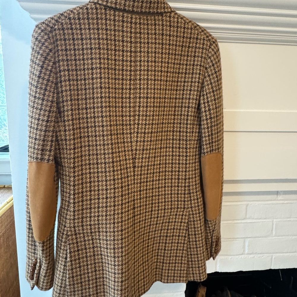 Beautiful Ralph Lauren Tan and Brown Wool Houndstooth Blazer - Picture 7 of 15